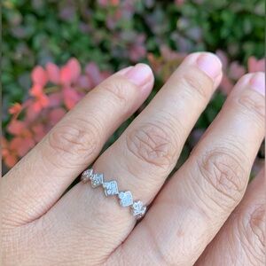 Bony Levy 18K White Gold Diamond Chevron Ring 0.12 ctw